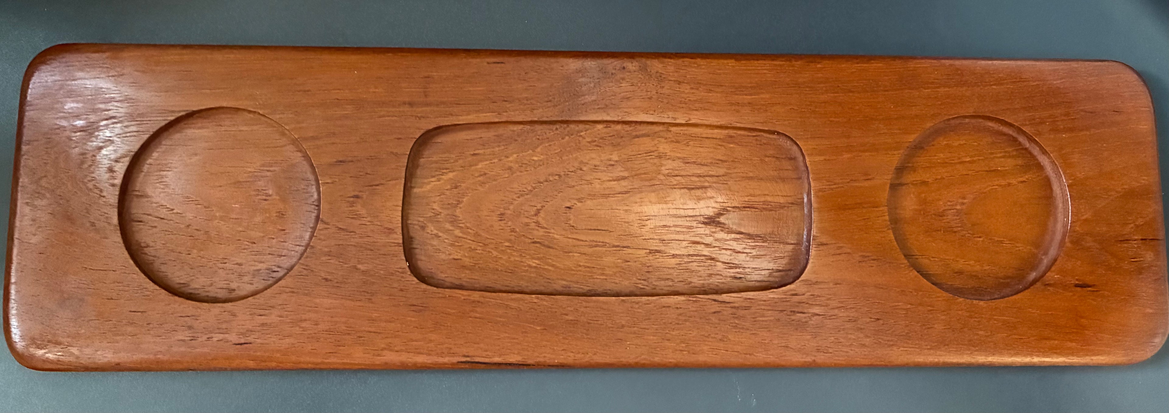 Digsmed teak tray with Holmegaard dishes