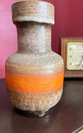 West German vase orange fat lava glaze