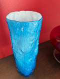 white Friars Bark Vase blue