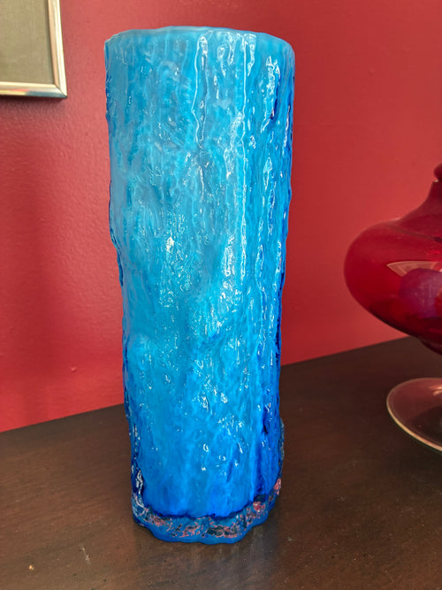 white Friars Bark Vase blue